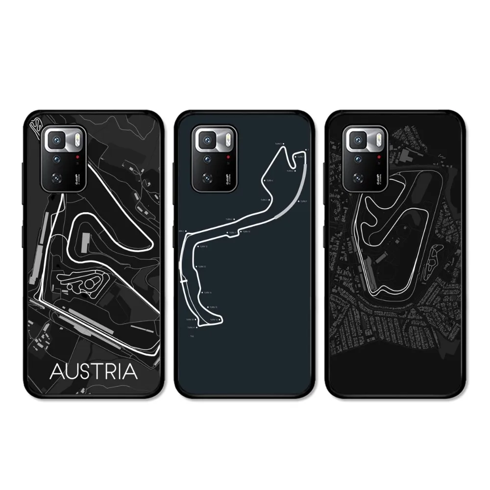 F1 Race Track Prints Phone Case For Redmi 5 6 7 8 9 10 Plus Pro 6 7 8 9 A GO K20 K30 K40 Pro Plus F3 Fundas