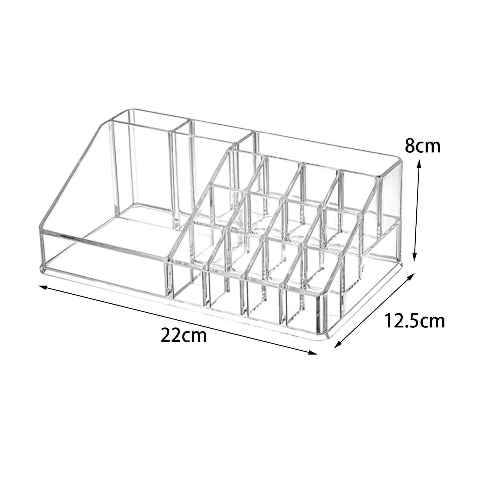 Organizador de maquiagem com 16 espaços, decoração para cômoda, bancada, suporte de armazenamento, batom, brilho labial, organizador