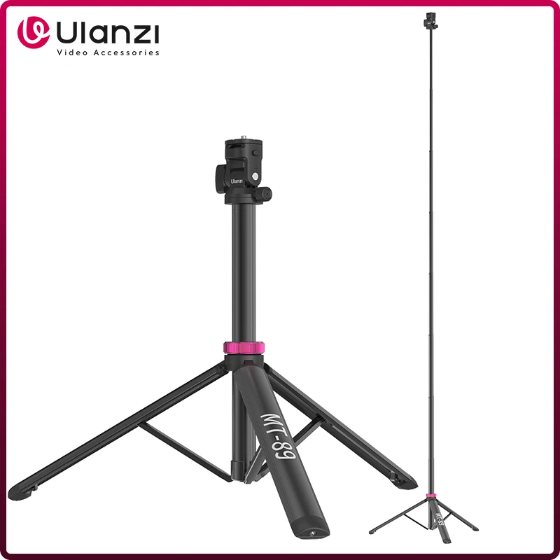 

Ulanzi MT-89 2M Extendable Tripod Light Stand w 1/4'' Quick Release Plate Cold Shoe Mount for DSLR Camera Phone Video Light Mic