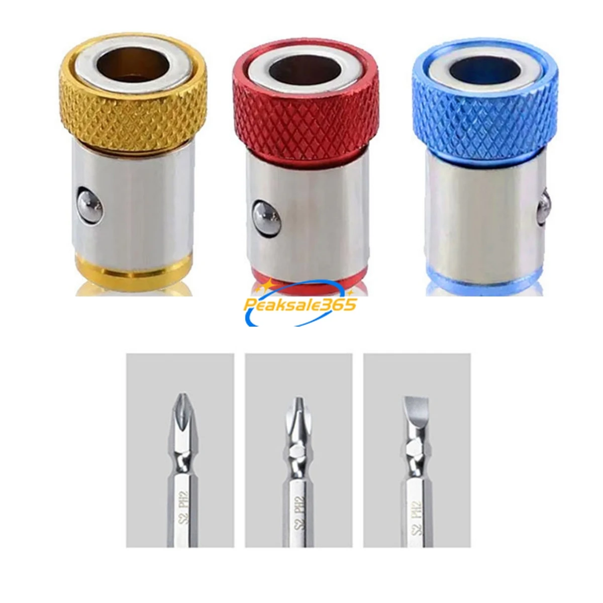 2pcs Strong Magnetic Screwdriver Ring Suction Hexagonal Screws Holder Electric Bit 6.35mm Strong Magnetism Non-slip Alloy Locker