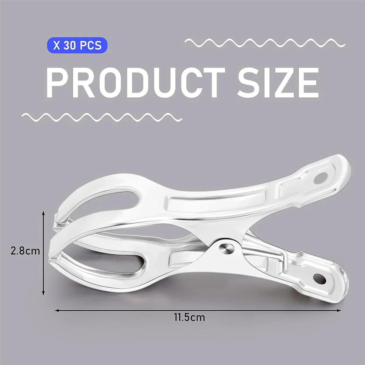 30 Pcs 4.5 Inch Stainless Steel Pool Cover Clips Pool Cover Clamps Jumbo Metal Swimming Pool Winter Cover Clips