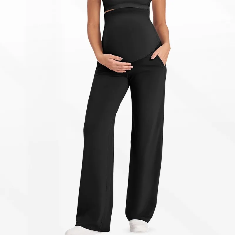 Maternity Clothing Wide-Leg Pants High Waist Straight-Leg Butt Lifting Casual Fashion Pregnant Woman Trousers
