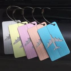 Etiquetas de Metal para equipaje de viaje, soporte de etiqueta de dirección de maleta, etiqueta de equipaje de aleación de aluminio, accesorios de viaje