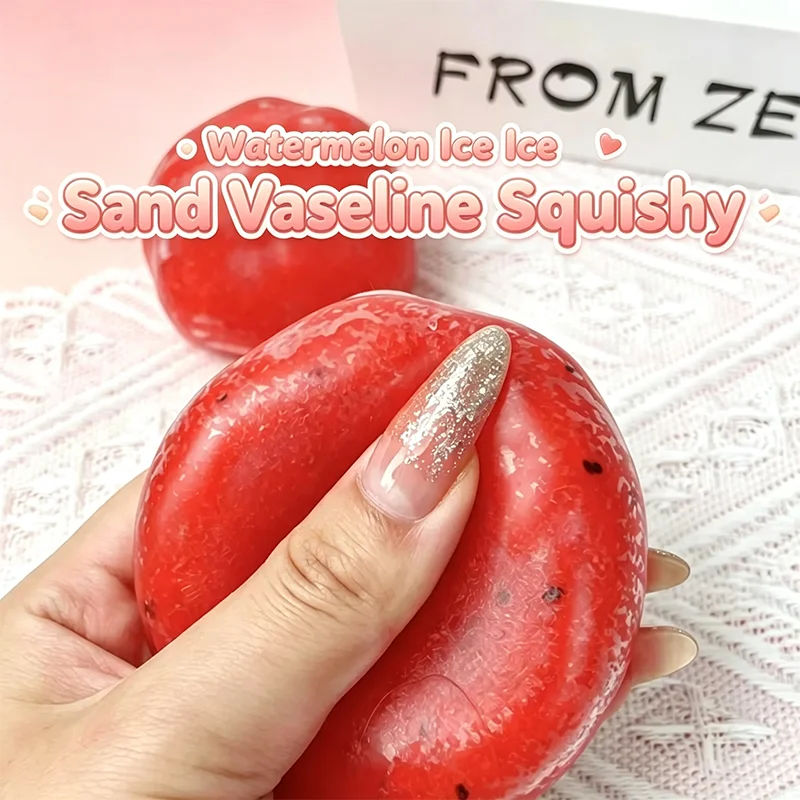 Kiwi & Wassermelone Slush Squeeze Ball Quietschendes Fidget-Spielzeug mit Knistergeräusch Handgemachter Squishy Ball Realistische Simulation Entspannungsspielzeug
