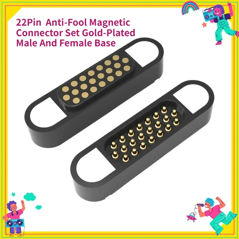 

5Set 22Pin Magnetic Connector Set Gold-Plated Male And Female Base Terminals Data Transmission Charging Contact Adsorption