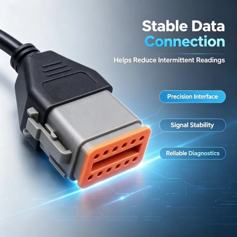 A98M Truck Diagnostic Cable For Komatsu Cable 12Pin OBD Cable Adapter For Cummins Inline6 OBD2 Connect Cable Wire Line, 1PC view 2