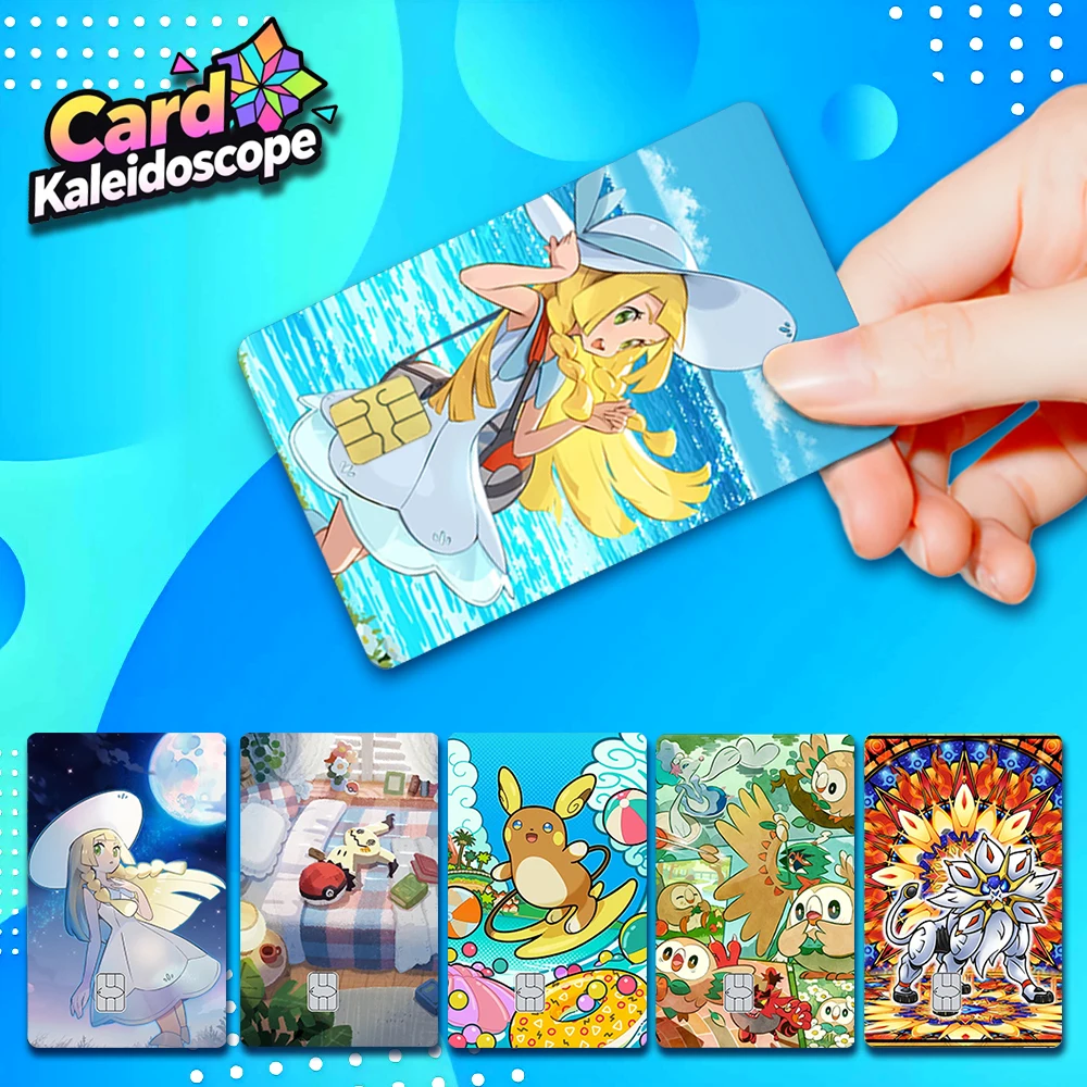 

【S9】 PTCG Pocket Card Illustration‌ Series Credit Card Skin Pocket Monsters Stickers for VISA JCB and Other IC Card Decorations