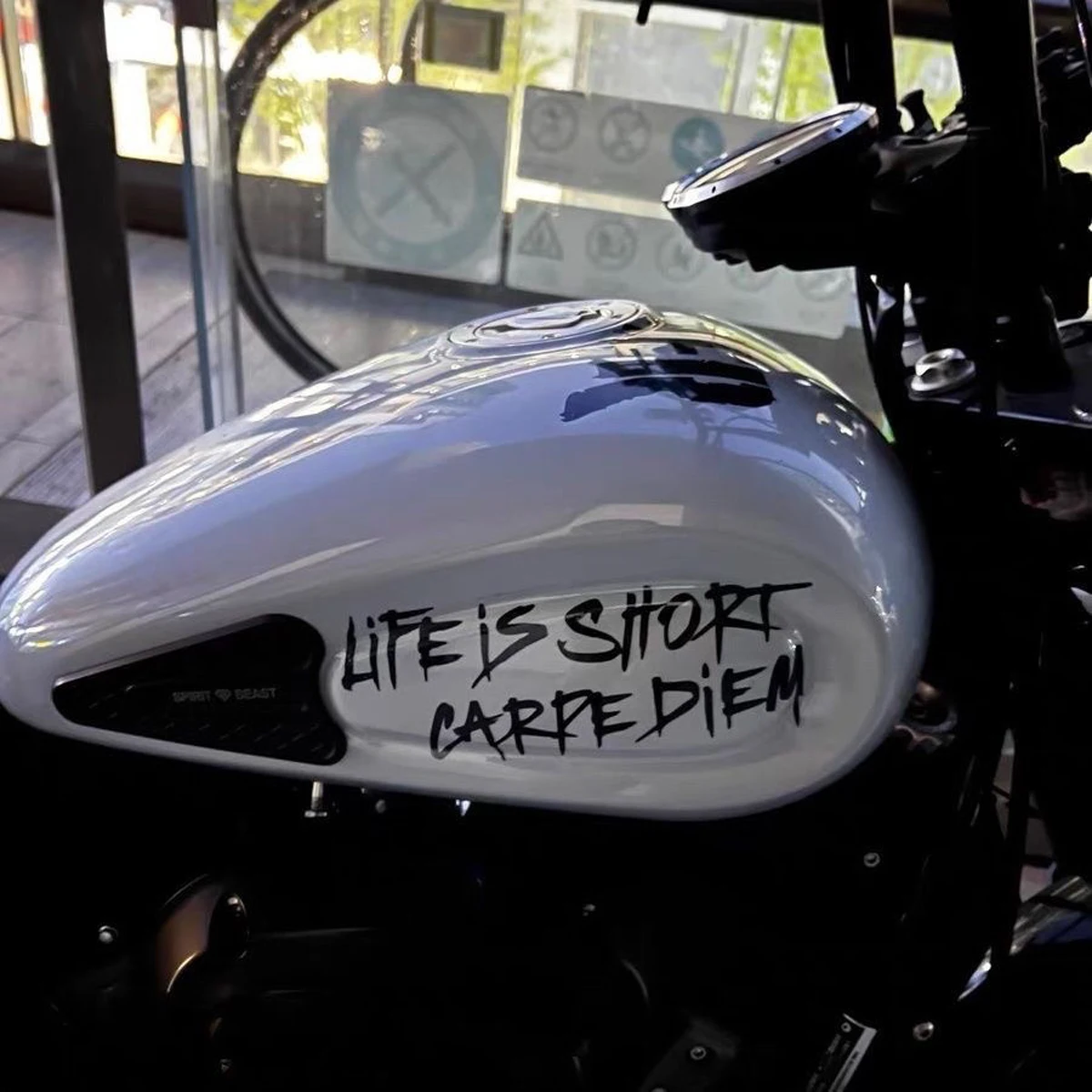 LIFE IS SHORT CARPE DIEM Text Car Stickers Decor Motorcycle Auto Body Windshield Fuel Tank Moto Helmet Decals Accessories