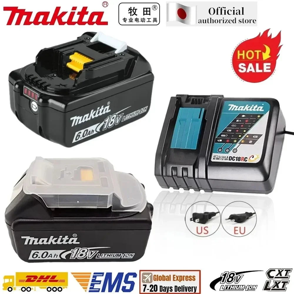 

Genuine Makita 18V Battery 6Ah BL1850B Li-ion Replacement Battery BL1850 BL1860B BL1860 BL1840B BL1830B BL1830 LXT-400 RU