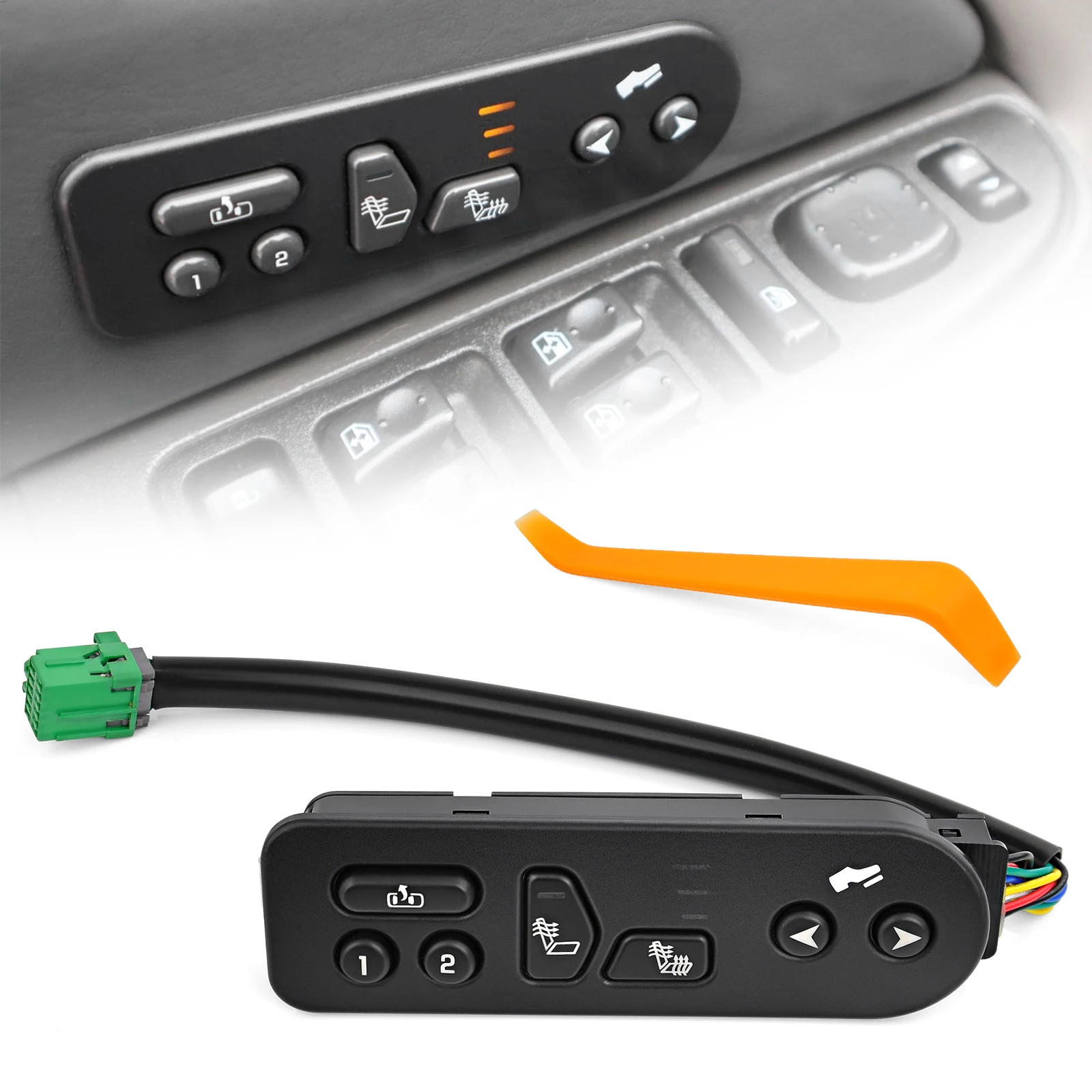 

Front Left Black Power Seat Switch For Cadillac Escalade ESV EXT 2003-2006 15116862 901-196 15179136 DS-3154 SW8420