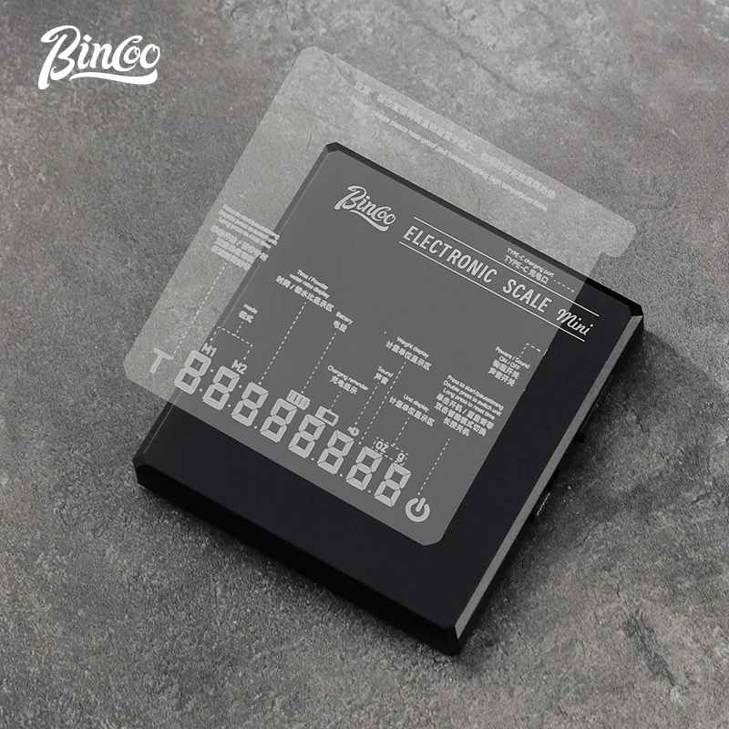 Bincoo Mini Digital Coffee Scale Bean Powder Plate Espresso and Pouring Timer Scale Portable Type-C Charging Meter