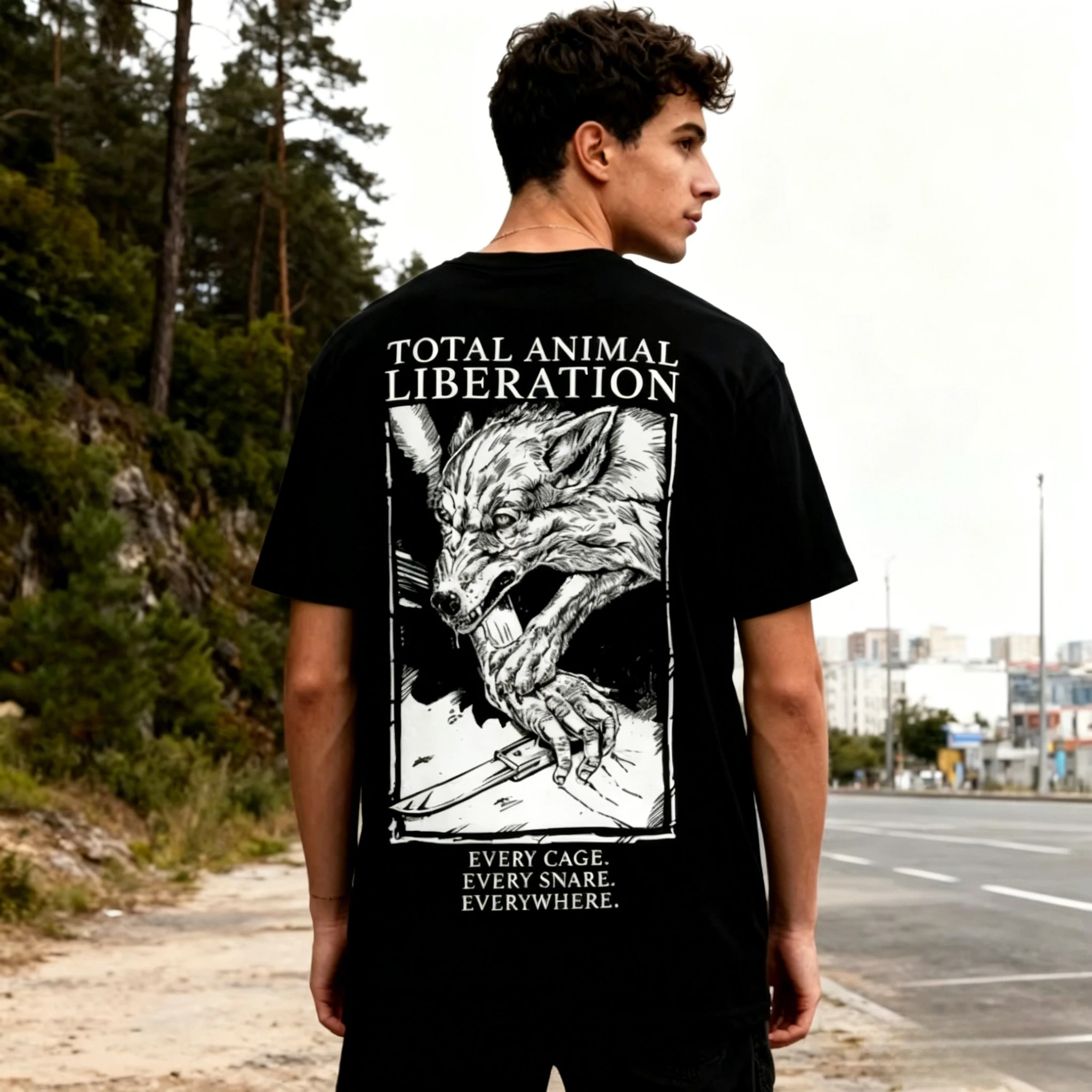 Total Animal Liberation Vegan Animal Rights T Shirt Punk Style Men Women Backprint T Shirt Harajuku 2026 Summer Hot Sale Tops