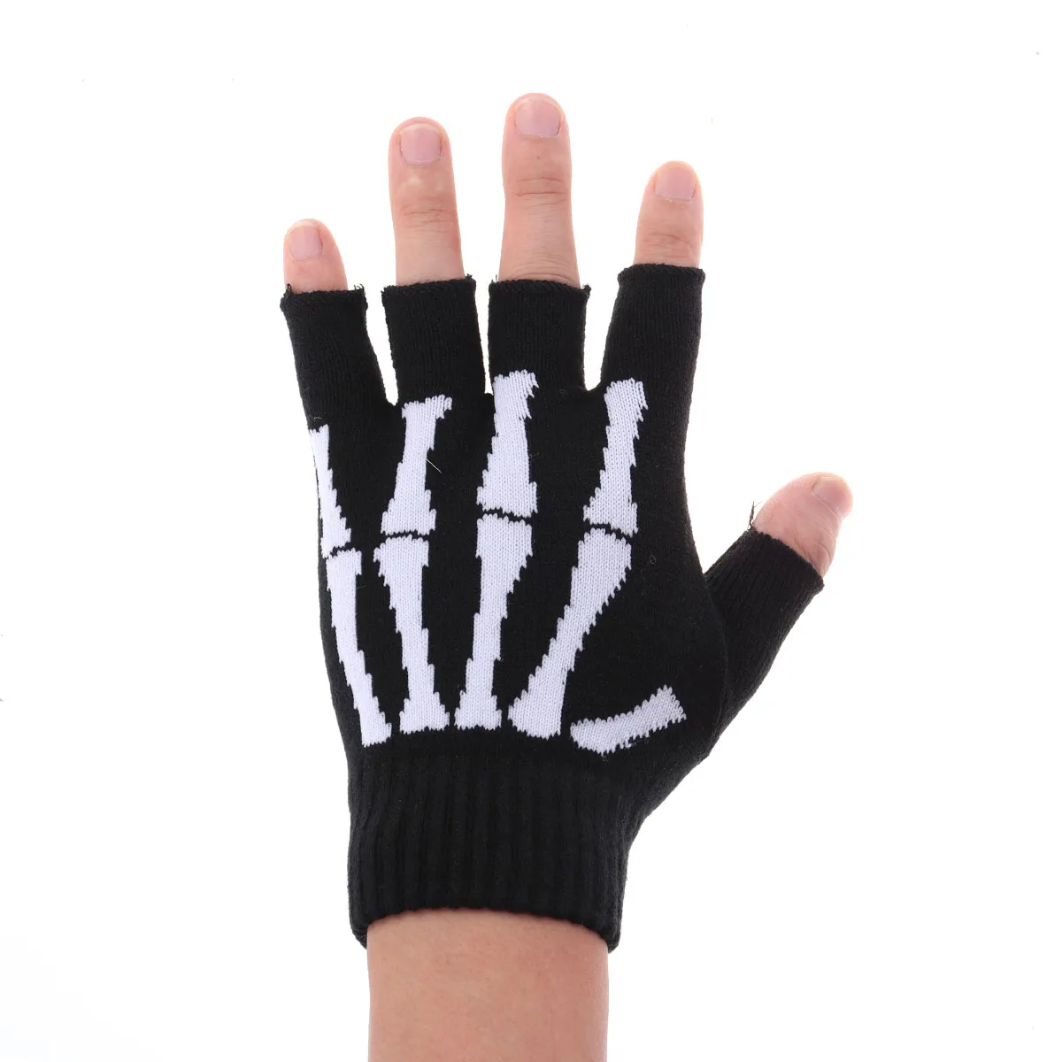 

Personality Skull Gloves Halloween Decorative Accessories Fingerless Work