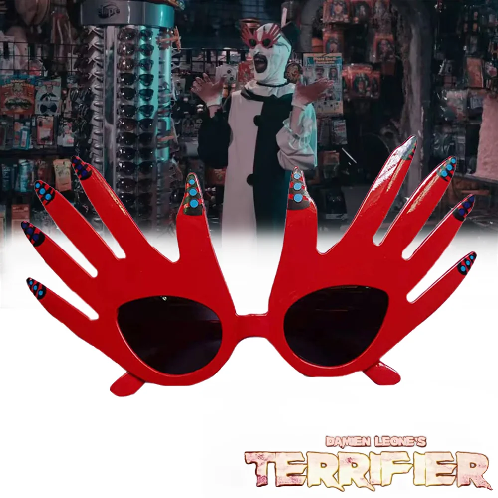 Movie Terrifier Clown Cosplay Glasses Red Hand Sunglasses Joker Eyewear Plastic Unisex Costume Halloween Accessories Props