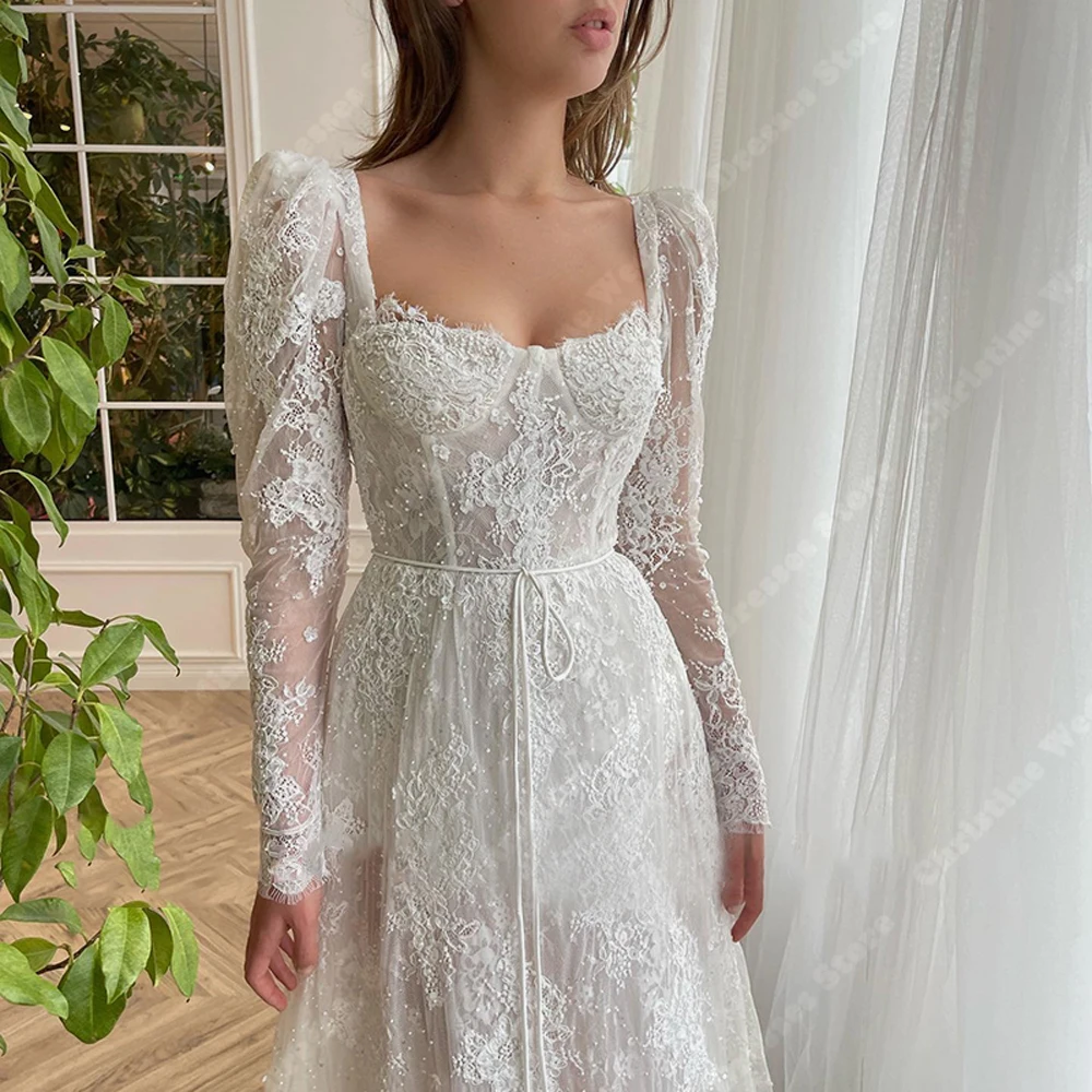 2024 Luxurious A-Line Women Wedding Dresses Lace Printing Bridal Gowns Specially Designed For Women's Wedding Vestidos De Noivas