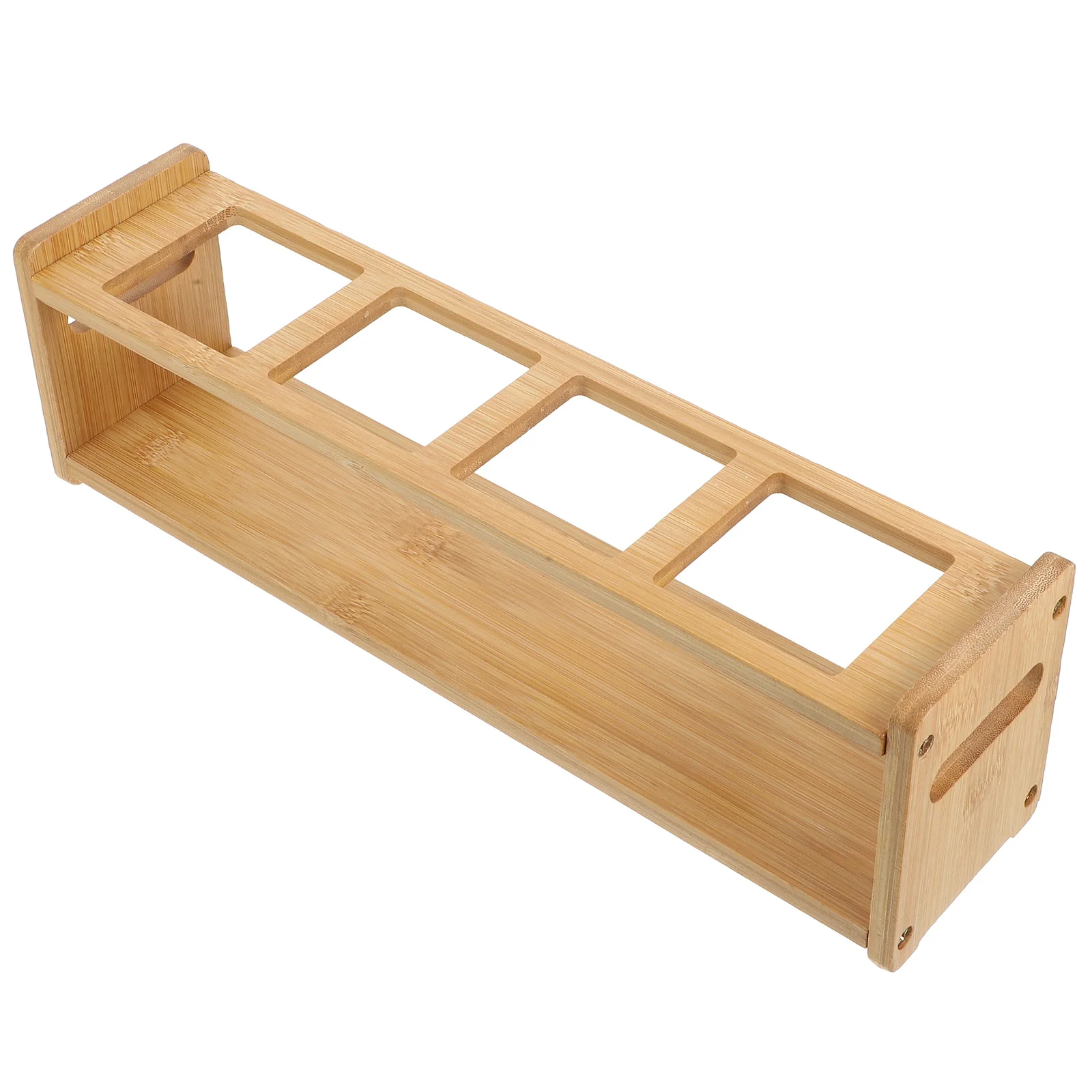 

1pcs Sturdy Wooden Condiment Bottle Holder Oil Vinegar Storage Rack Seasoning Shelf Organizer Kitchen Bottles Holder Carry Holes