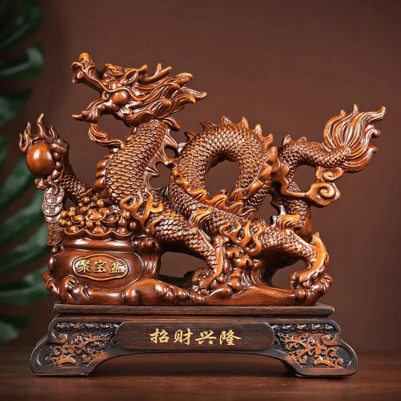

Inviting Wealth Chinese Zodiac Dragon Ornament Mascot Cashier Opening Housewarming Gift Dragon Year Open Door Red Gift