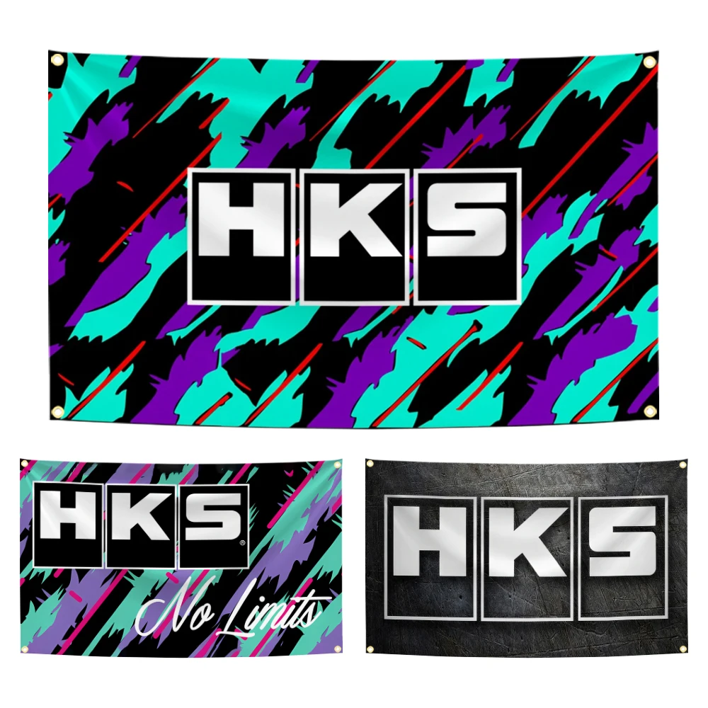 90x150cm H-HKSs Racing Car Spec R JDM Flags Polyester Digital Printing Banner for Garage Wall Art Out Door Decoration