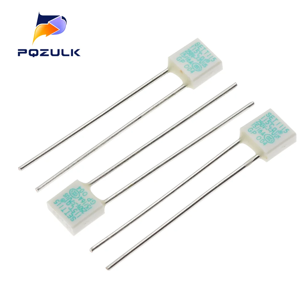 10PCS SET Square Temperature Protector Temperature fuse 10A 15A 115 136 Degrees Temperature switch