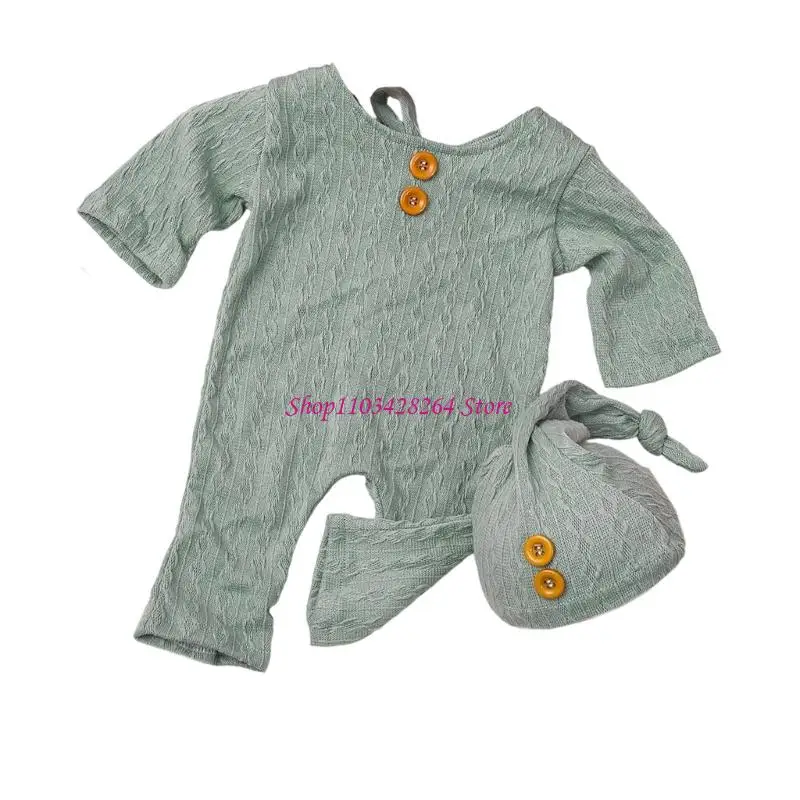 Elastic Baby Photo Prop Bushable Breathable com calças combinando fotografia recém -nascida