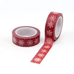 Snow Deer Christmas Tree Decorative Tape Set DIY Scrapbooking Masking Tape School Office Supply Xmas Gift Packaging 15mmX10meter
