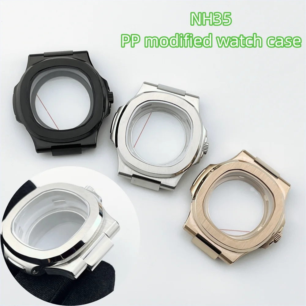 

Nautilus NH35 case modified PP square mechanical watch case watch accessories NH38 dial illuminated hands for use