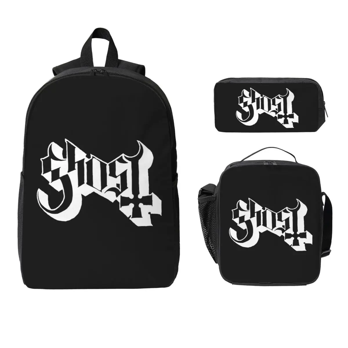 

Ghost B.C. Band Backpack Student BookBag School Bag Computer Shoulder Bags 3ps Insulated Lunch Bag Pencil Case