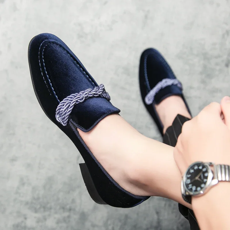 Men Loafers Shoes Faux Suede Leather Low Heel Casual Vintage Slip-on Fashion Shoes Classic Male Shoes