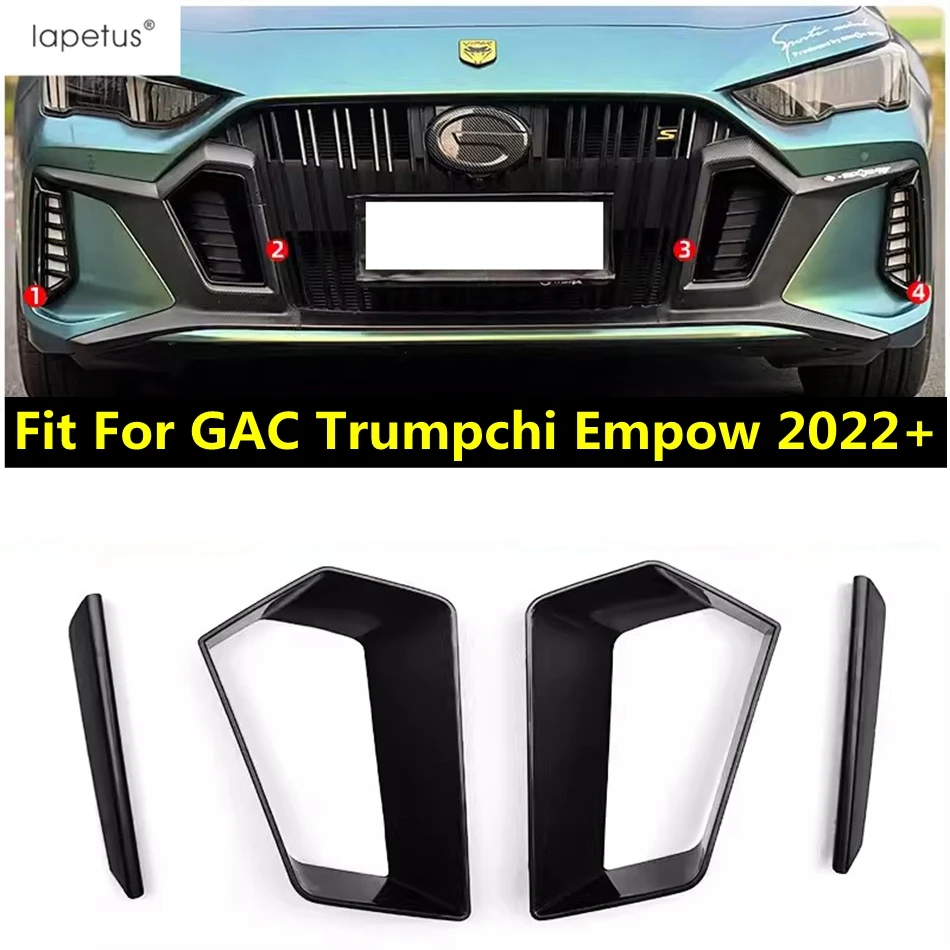 Car Front Bumper Fog Lamp Light Eyebrow Middle Grille Air Intake Slat Cover Trim Accessories For GAC Trumpchi Empow 2022 - 2024