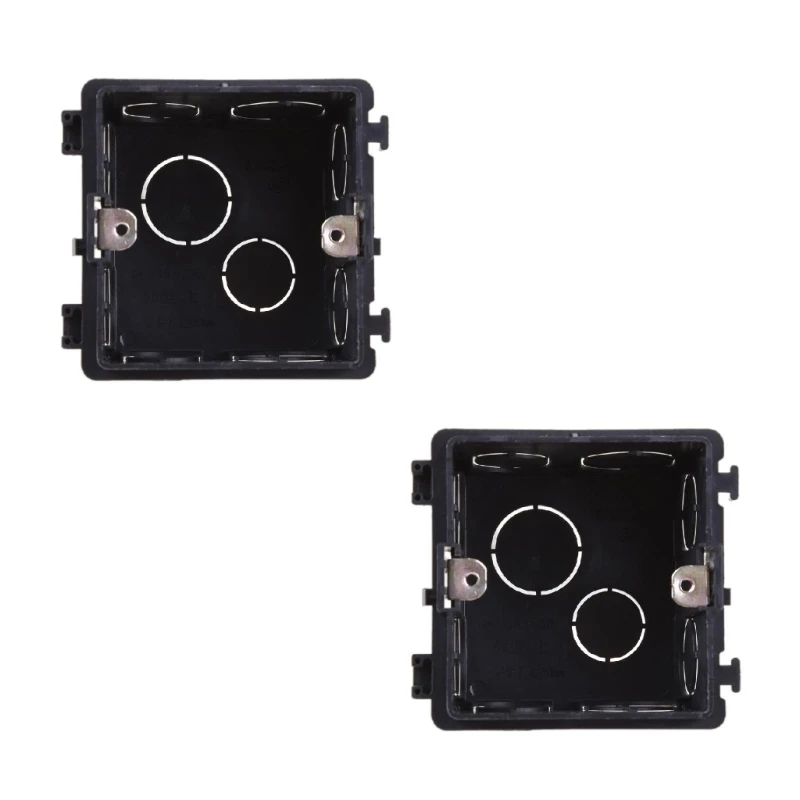 2pcs 86-Type PVC Junction Box Wall Mount Cassette For Switch Socket Base