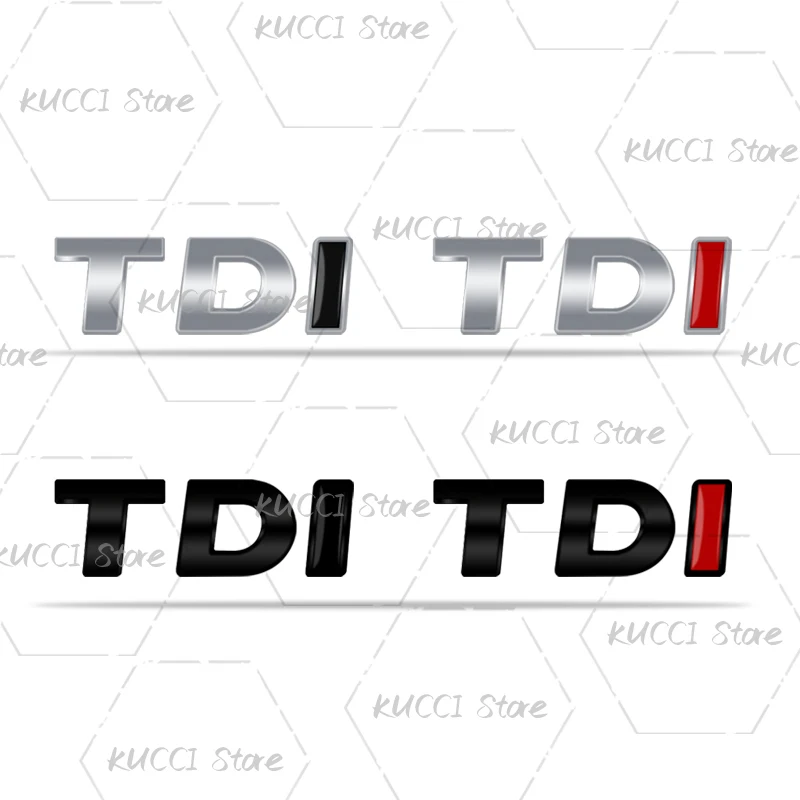 3D Car Sticker TDI Logo Metal Emblem Badge Decals For Golf 3 4 5 6 7 Polo Beetle CC Passat Bora Jetta Turbo Direct Injection