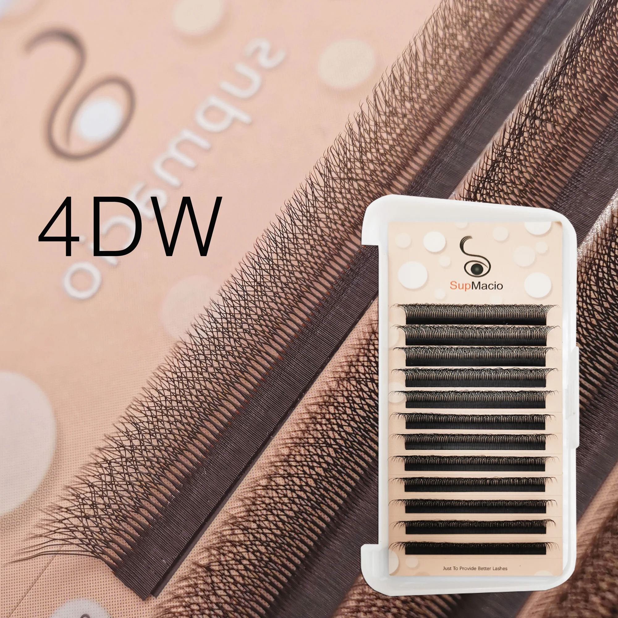 

4D W Lashes Natural Soft Individual Lash Handmade 0.07mm 4DW Premade Volume Fans Cilios W Supmacio Natural EyeLash Extensions