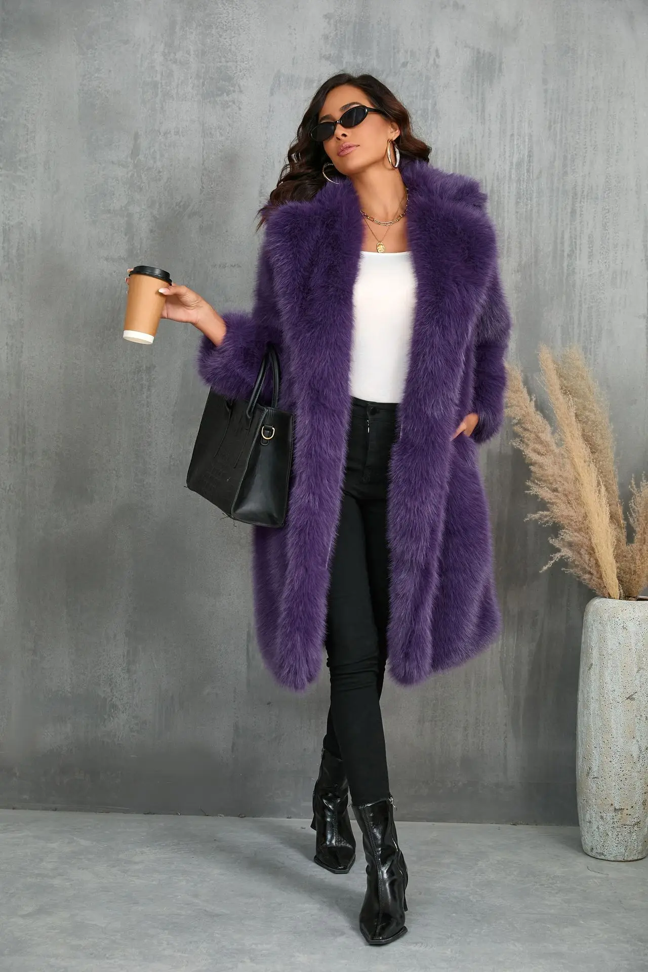 Fur & Faux Fur Coat Lapel Imitation Of Fox Fur Coat 2025 New Winter Women Fur Coat Fashion Temperament Warm Women Fur Coat H217