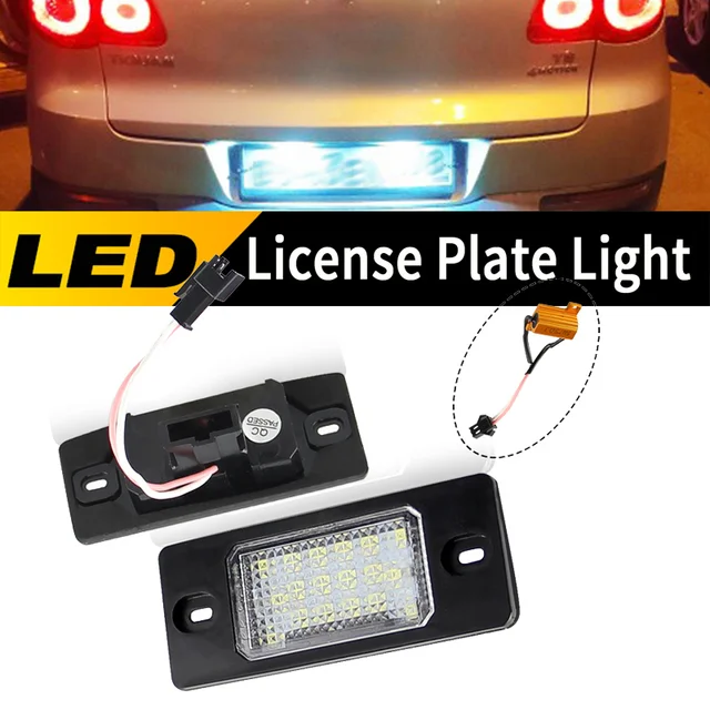 2szt Samochodowe oświetlenie tablicy rejestracyjnej LED Canbus Bezbłędna wodoodporna lampa rejestracyjna do VW Golf 5D Tourning Tiguan 1J 5943021 D 1J 5943021 A