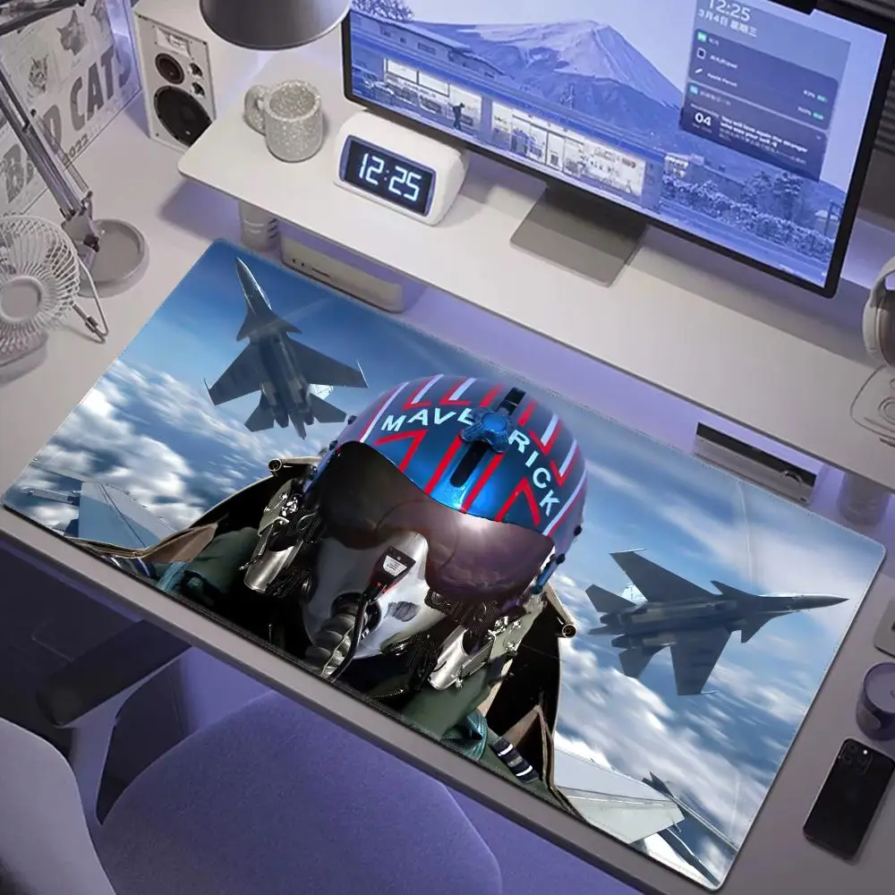 90x40 Top Gun M-Maverick Mouse Pad Large Aviation Airplane Gaming Mousepad Big Gamer Rubber Keyboard Mat E-Sports Deskpad Carpet