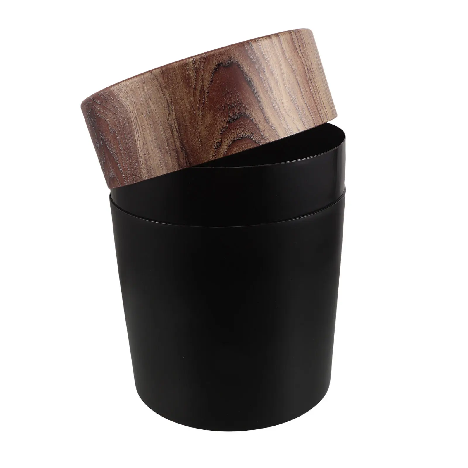 

Мусорное ведро с отделкой под дерево и крышкой, современное, для кухни, ванной, офиса, объем 10 л, тонкий дизайн, экономия места, экологичное