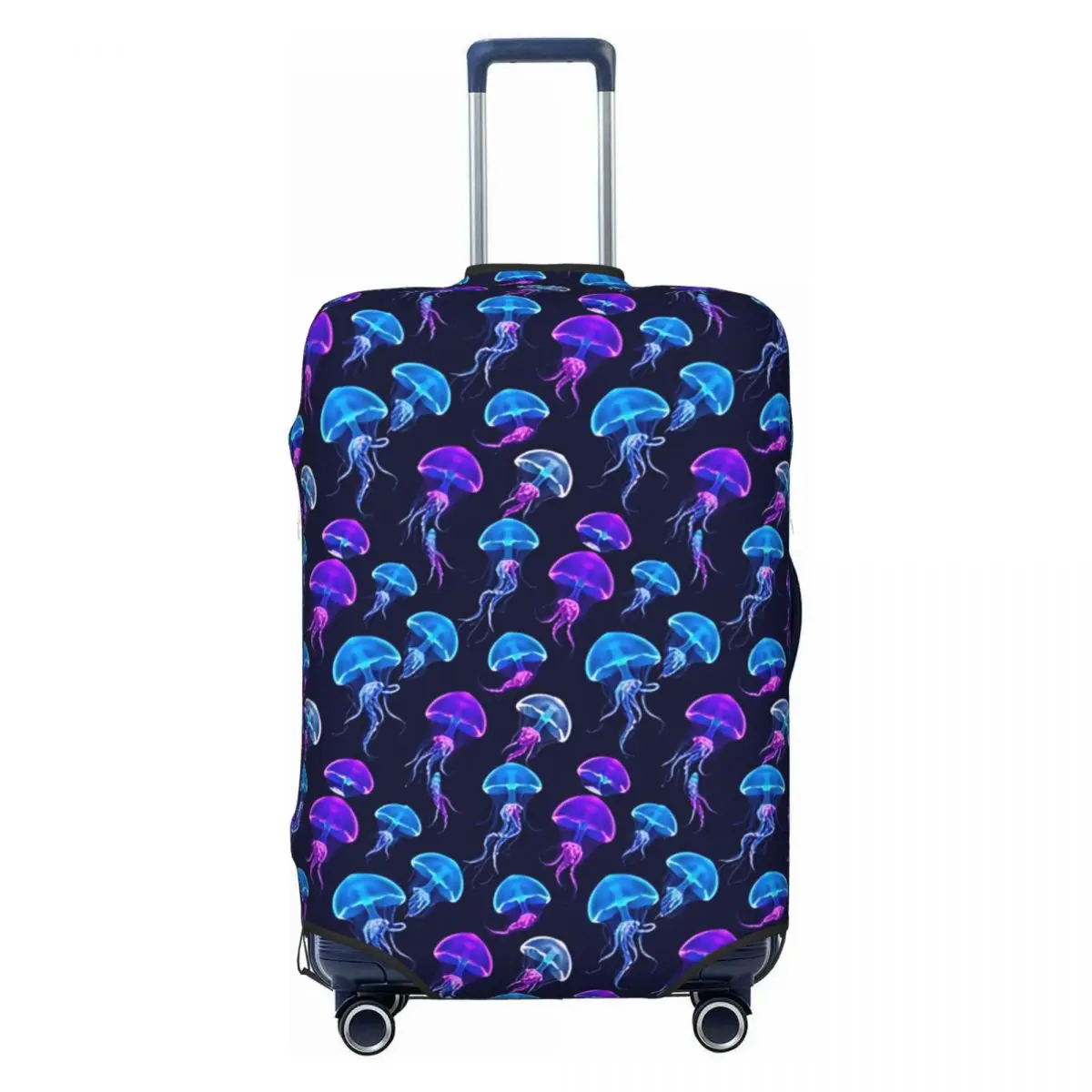 

Luminescent Rainbow Jellyfish Suitcase Cover Travel Protector Flight Strectch Luggage Accesories