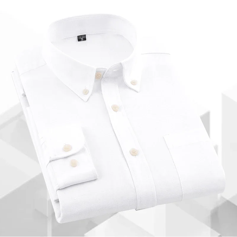 Fashion pure color youth 60% cotton Oxford shirt Joker shirt men long sleeve shirt casual men's wholesale designer clothes men