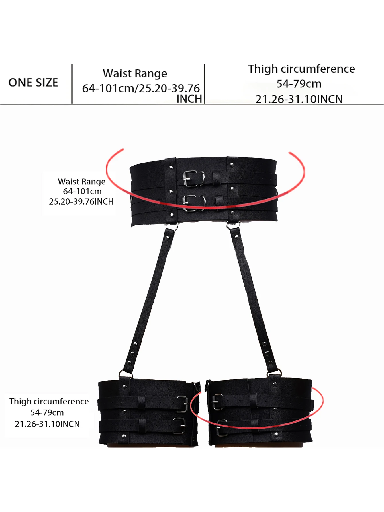 Arneses de pierna de cuero de PU para mujer, cuero de arnés de pierna casual, cuero de arnés de pierna Festival Club Wear