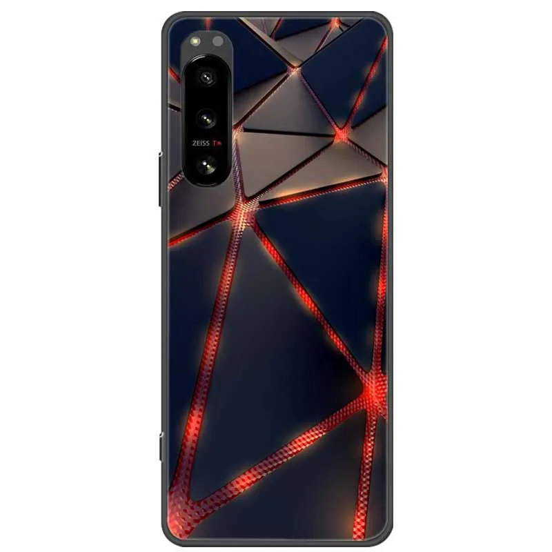 For Sony Xperia 5 Case Marble Silicone Soft TPU Phone Cover for Sony Xperia 5 II / 5 III Cases Black Bumper Xperia5 5ii Coques