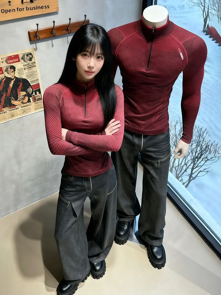 

American Sle Long Sve Fitn Training Clothes Qui Dry Men's Muscle ow oulder Tight T-irt Elastic Snug Fit Gymwear