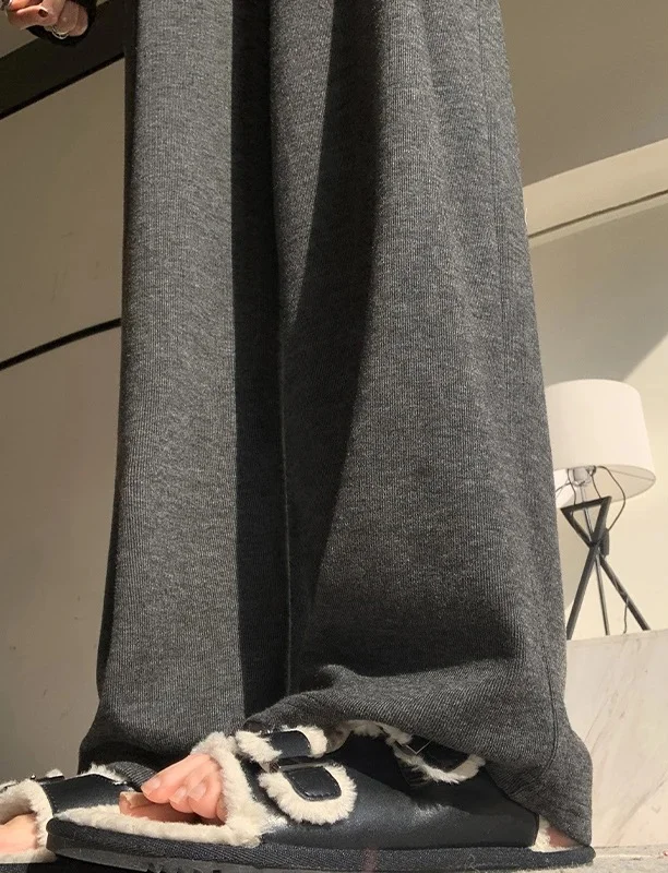 بنطال ذو قصة أرجل واسعة غير منتظم للمرأة الربيع طارد المياه حك غير مكفوف الحرم الجامعي الترفيه مرونة هدية الترتر الفتيات الزخرفية OL #2