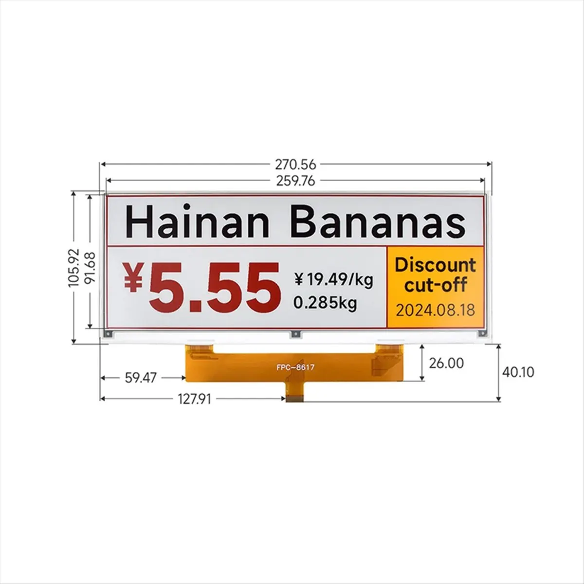 【ELEVATE LIFE】10.85 Inch Display E-Paper Red Black White Display 1360x480 SPI Interface & Low Power Consumption