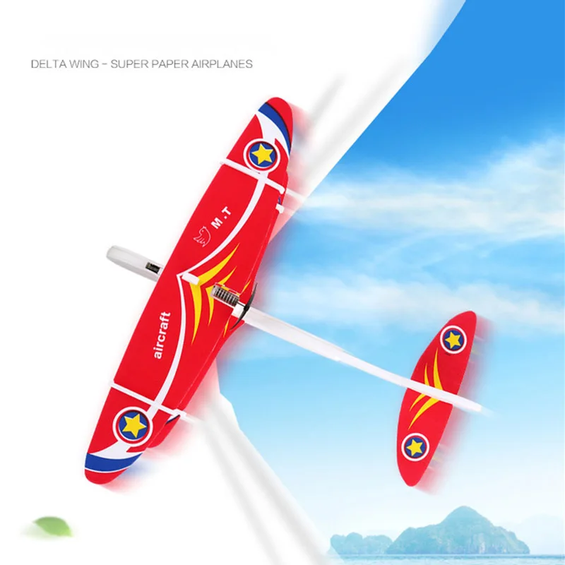 1Pcs Hand Throwing Large Foam Aircraft Toy Flying Airplane Flight Glider DIY Model Toy For Kids Adult Outdoor Plane Model Toys