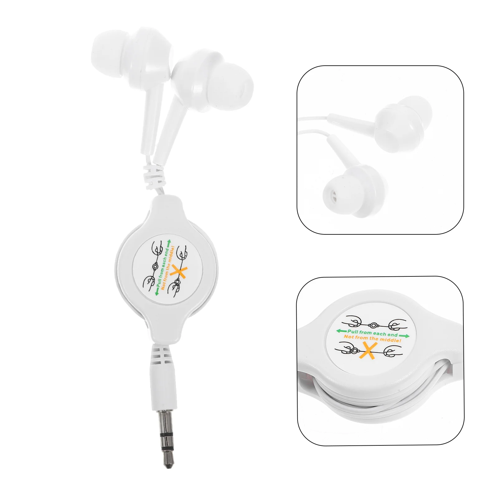 Headset Noise Cancelling Earbuds 35mm Earphone Mini Retractable In-ear Reduction Over-the-ear