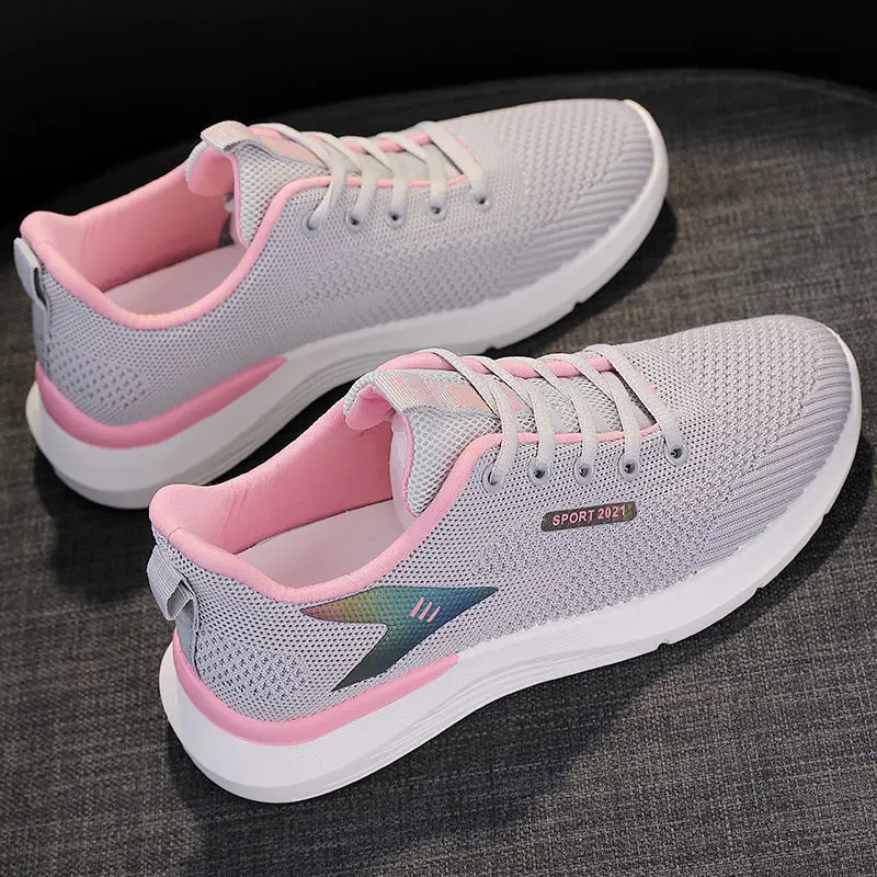 

Women's Sneakers Lace Up Platform Shoes Breathable Womens Vulcanized Shoes Breathable Casual Shoes Mesh New Zapatillas De Mujer