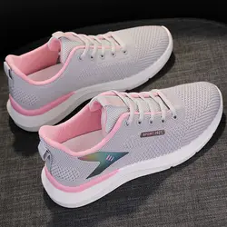 Women's Sneakers Lace Up Platform Shoes Breathable Womens Vulcanized Shoes Breathable Casual Shoes Mesh New Zapatillas De Mujer