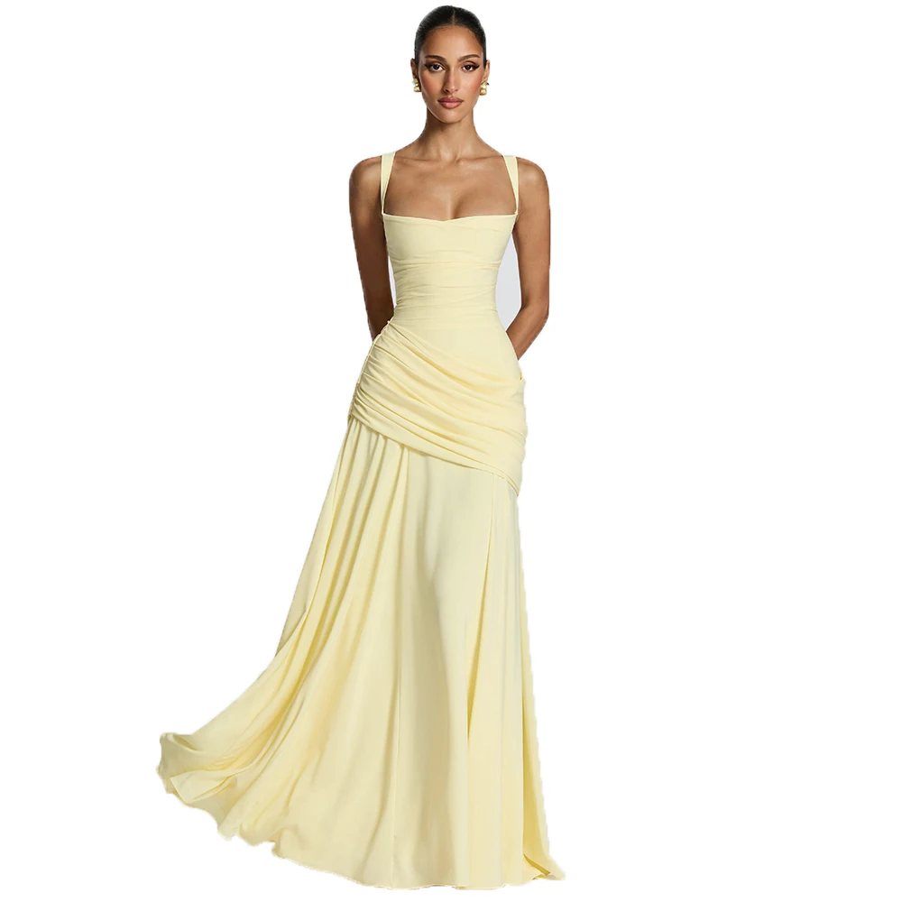 Mozision Off-shoulder Backless Sexy Maxi Jurk Vrouwen Elegante Strapless Mouwloze Bodycon Ruches Club Party Lange Jurken Vrouwelijke - afbeelding 2