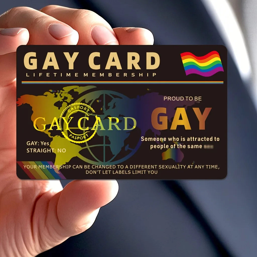 قطعة واحدة من بطاقة عضوية LGBTQ + Pride مدى الحياة - بطاقة عضوية على طراز بطاقة هوية المثليين PVC غير لاصقة، LGBTQ + فردية وحليف