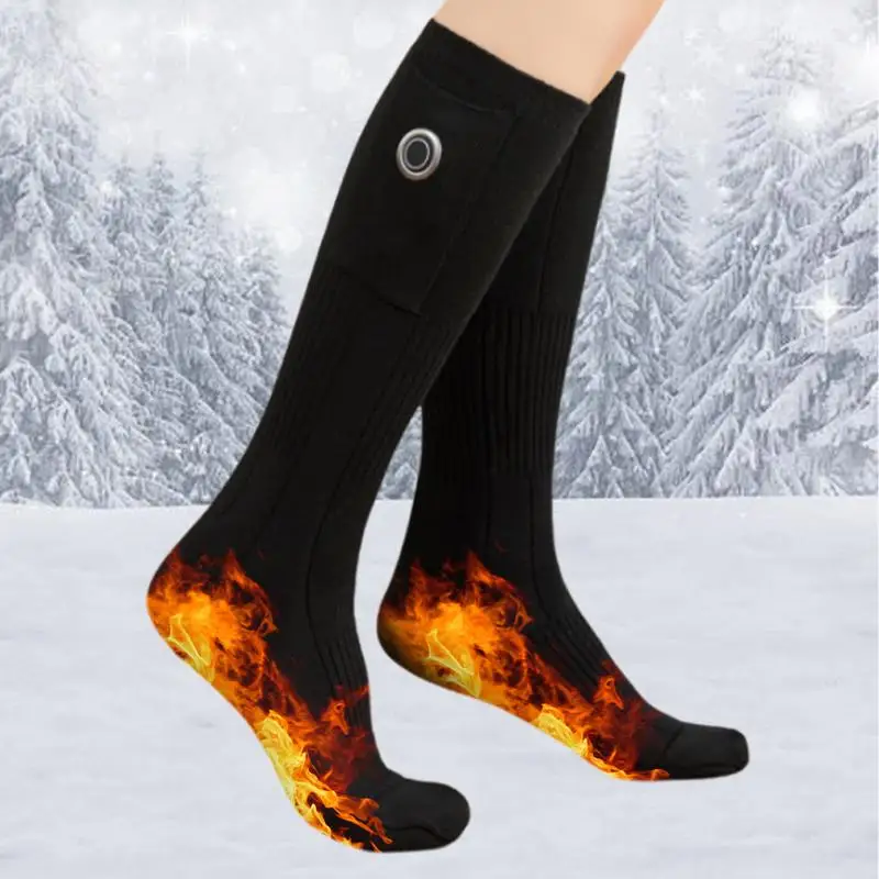 

Heated Socks Soft Cotton Heated Ski Socks 3 Heat Settings Washable Winter Foot Warmers for Feet Outdoors Work Fishing Hunting